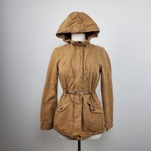 Fall Jacket Khaki small with hood